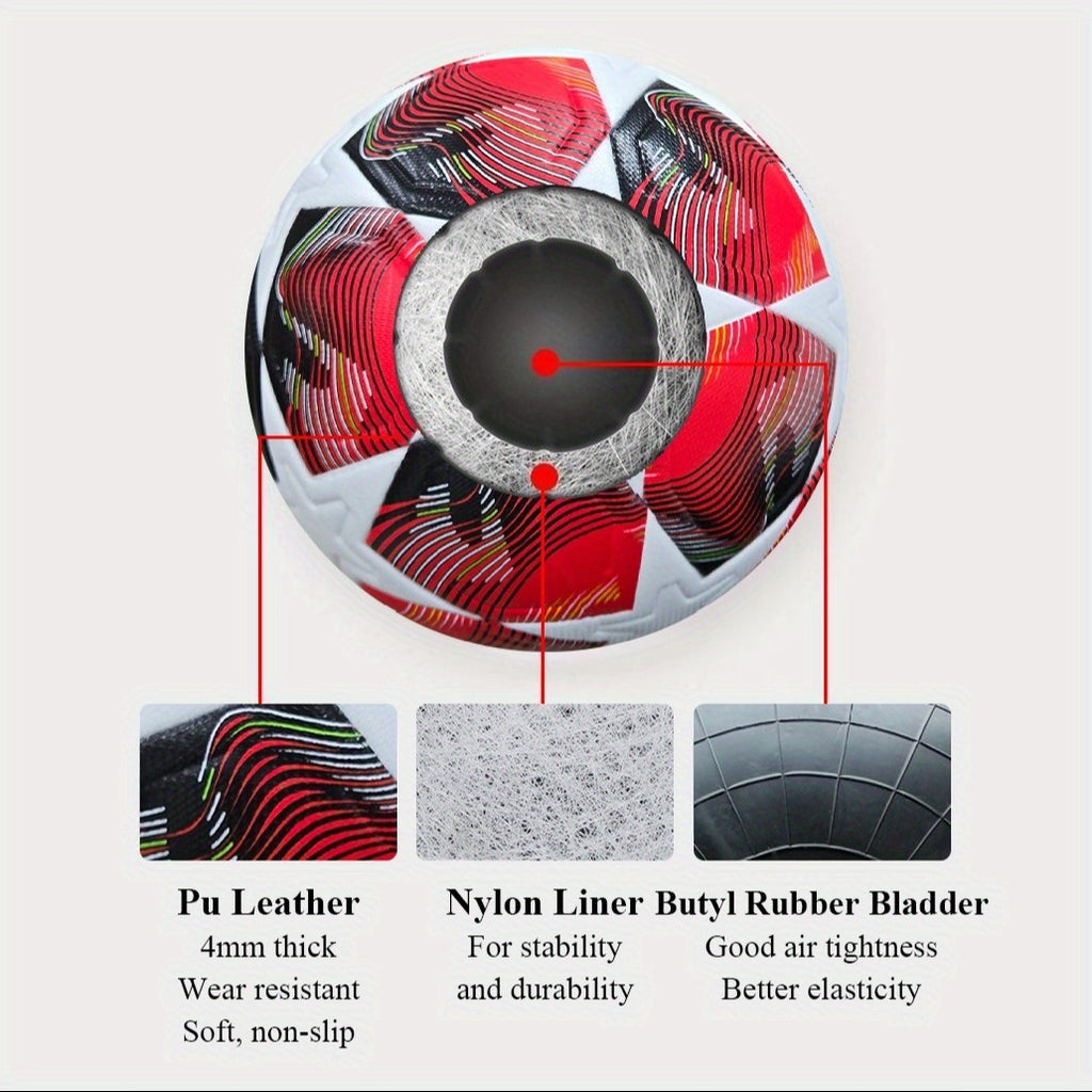 Wear-resistant and Anti-slip PU Material, Official Size 5 Seamless Fit Soccer Ball, an Ideal Choice for Youth and Adult Training, Matches, and Soccer Enthusiasts, Anti-slip Indoor\u002Foutdoor Heat-bonded Soccer Ball