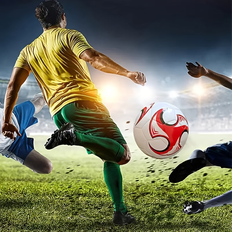 Size 5 Durable Adult Football - High Quality, Suitable for Training And Outdoor Play. Classic Colors, Machine-Sewn PVC Material, Ideal for Christmas, Valentine'S Day, April Fool'S Day, New Year Celebrations, And All Seasons