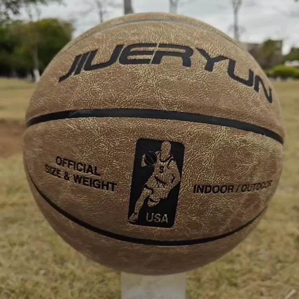 Genuine Cowhide Basketball No.7 - Brown, Durable & Long-Lasting for Indoor\u002FOutdoor Cement Courts. Professional-Grade Basketball for Adult Matches, Training, and High-Quality., Perfect for Thanksgiving