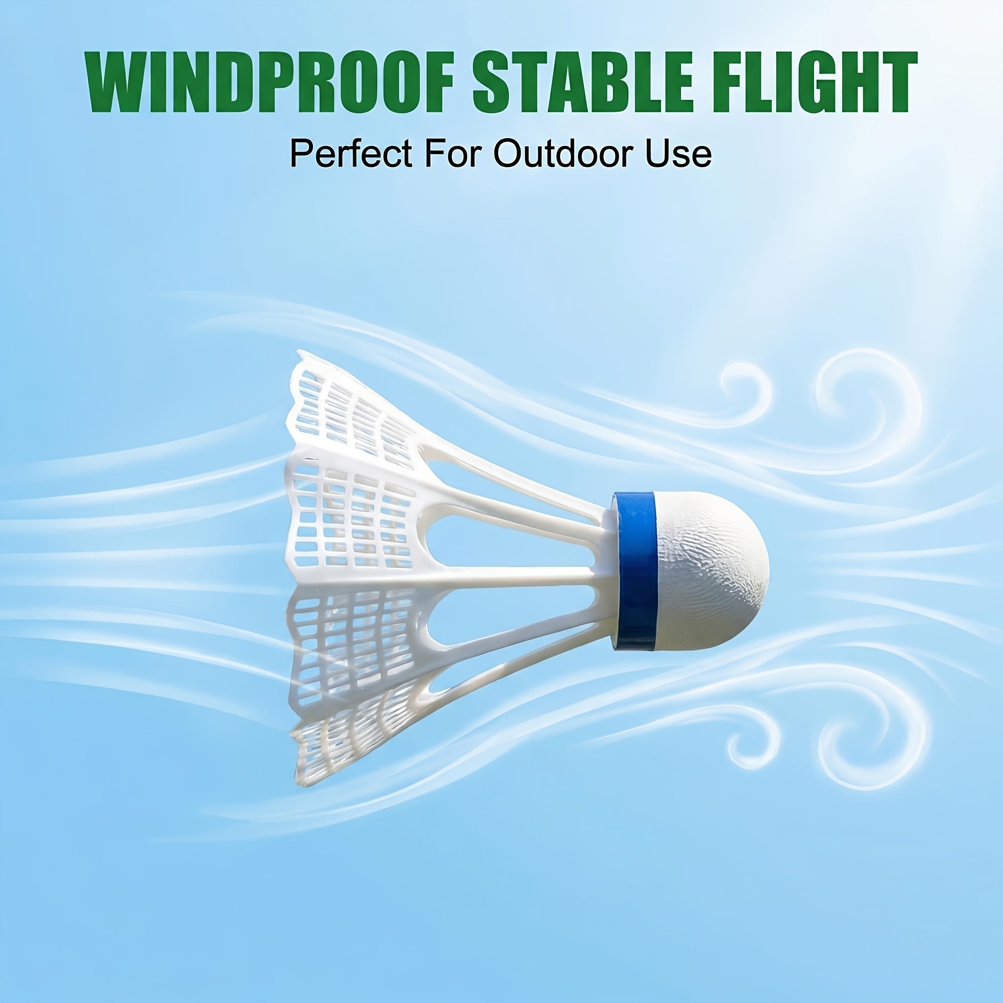 7pcs Wind-Resistant Shuttlecock Set, Nylon Material, Yellow and White, Durable and Windproof, Suitable for Outdoor Badminton Practice and Sports