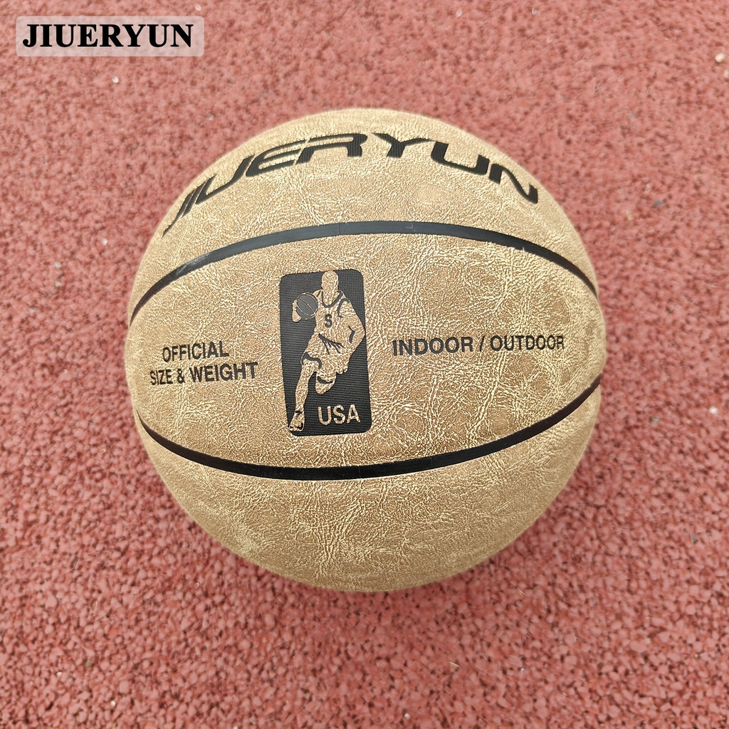 Genuine Cowhide Basketball No.7 - Brown, Durable & Long-Lasting for Indoor\u002FOutdoor Cement Courts. Professional-Grade Basketball for Adult Matches, Training, and High-Quality., Perfect for Thanksgiving