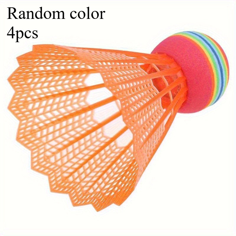 Four Shuttlecocks with Detachable Feather Shuttlecocks, Lightweight, Suitable for Indoor and Outdoor Sports; Easy to Track, Color-coded for Easy Identification by Players of Different Skill Levels; Suitable for Competition and Training Use