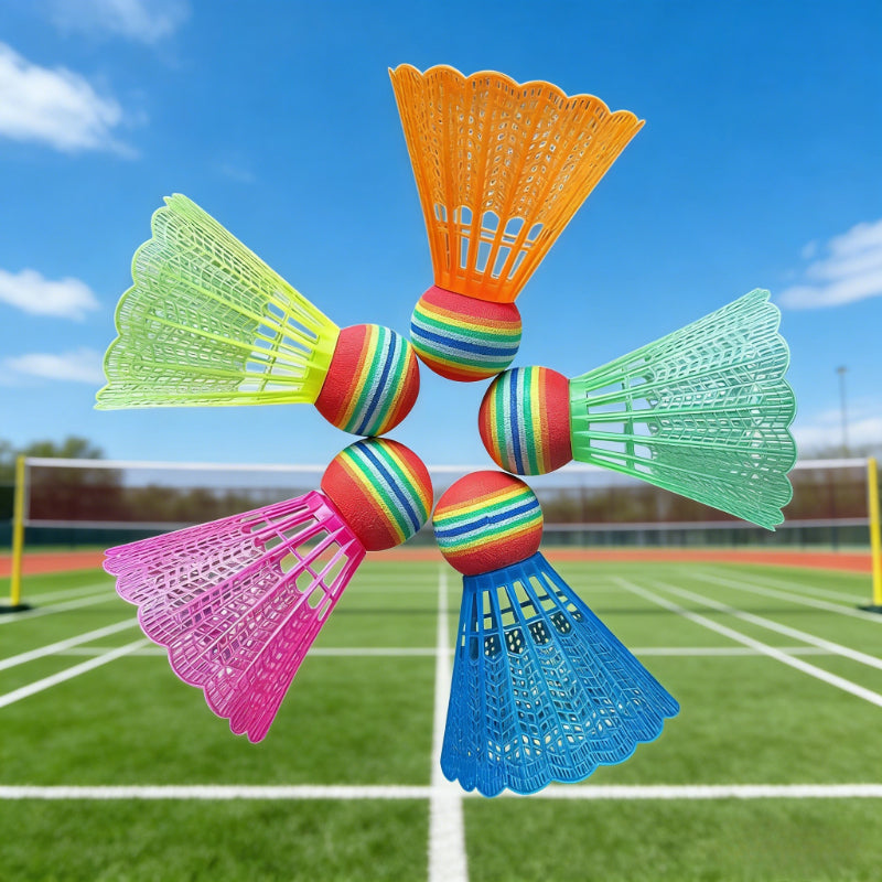 Four Shuttlecocks with Detachable Feather Shuttlecocks, Lightweight, Suitable for Indoor and Outdoor Sports; Easy to Track, Color-coded for Easy Identification by Players of Different Skill Levels; Suitable for Competition and Training Use