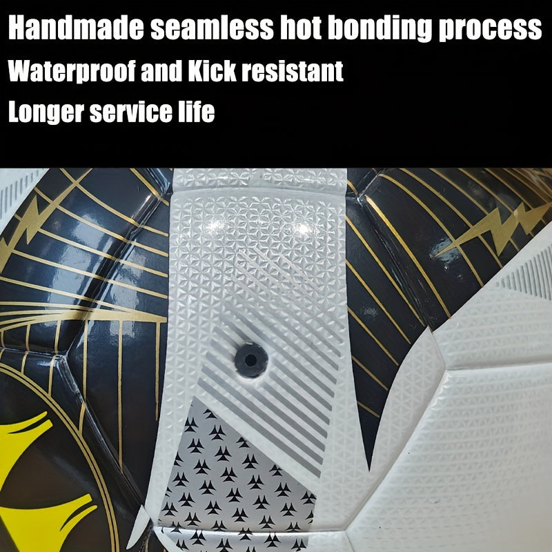 Adult Professional Competition Training Hot Bonding Soccer Balls Adopts High-Quality Materials, Thickened Faux Leather, Seamless Hot Bonding Process, High Elasticity, Wear Resistance, Waterproof And Protective, a No.5 Football