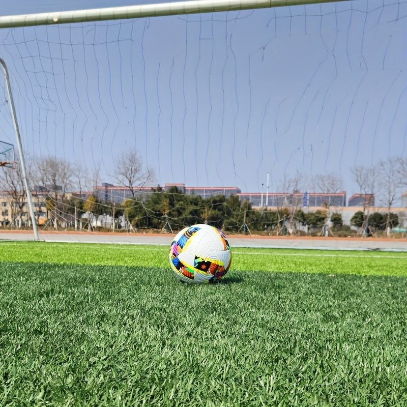 Size 5 PU Leather Soccer Ball, High Elasticity, Wear-Resistant, High Quality, Seamless Heat-Bonded, for Adult Match and Training Use, Includes Ball Needle and Net