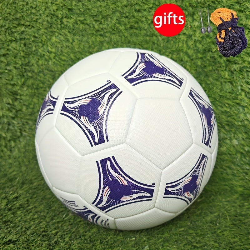 Classic No. 5 Football, Using Seamless Heat Bonding Technology, Thickened, Non-Slip and Wear-Resistant, High Elasticity- Suitable for Adult Training and Competition, Professional Football with Free Inflator Needle and Net