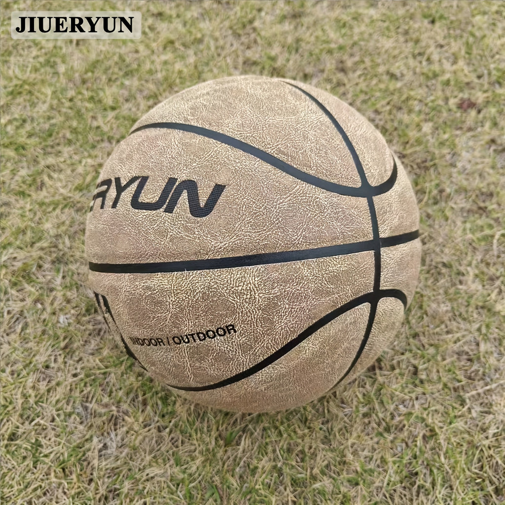 Genuine Cowhide Basketball No.7 - Brown, Durable & Long-Lasting for Indoor\u002FOutdoor Cement Courts. Professional-Grade Basketball for Adult Matches, Training, and High-Quality., Perfect for Thanksgiving