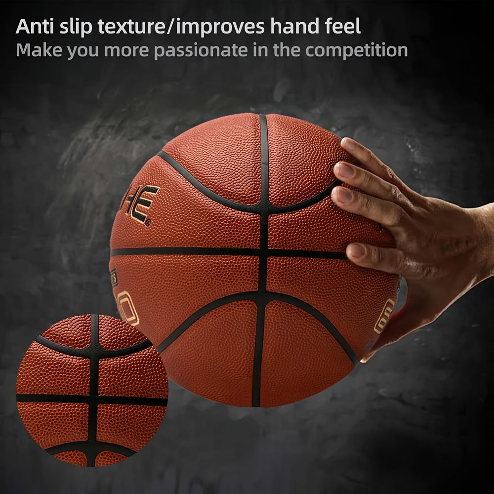 PSYCHE High-Elasticity Soft-Touch Basketball, Official Size 7 (29.5 Inches) for Adults, Moisture-Wicking, Anti-Slip, Wear-Resistant, and Durable PU Material, for Men and Women, Indoor\u002FOutdoor Training and Competition Use