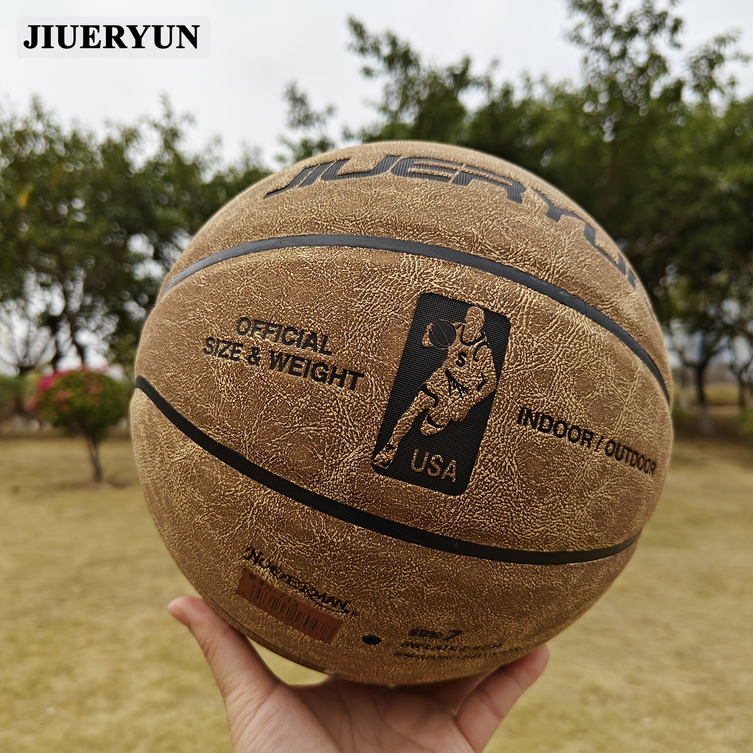 Genuine Cowhide Basketball No.7 - Brown, Durable & Long-Lasting for Indoor\u002FOutdoor Cement Courts. Professional-Grade Basketball for Adult Matches, Training, and High-Quality., Perfect for Thanksgiving