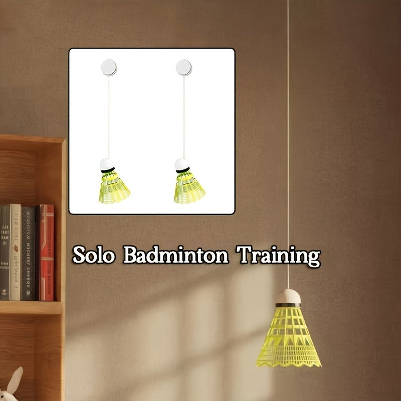 3pcs Badminton Training Set, Includes Front and Back Adhesive Tape and Elastic Cord. Suitable for Indoor Badminton Solo Training, a Badminton Tool for Improving Focus and Reaction Skills, and a Family-friendly Recreational Fitness Equipment