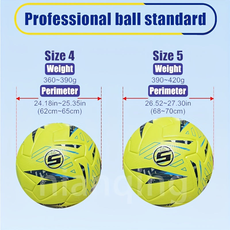 Standard No. 5 Soccer Balls, High-Quality Faux Leather, Seamless Heat Bonding, High Elasticity, Wear Resistance, Anti-Slip, Protective Football, Specially Designed for Adult And Youth Training And Competition