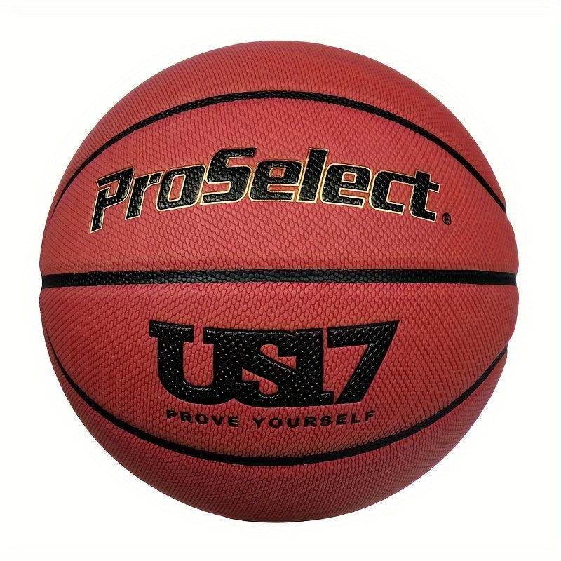 Proselect US17 Basketball, Moisture-Wicking, Non-Slip, Wear-Resistant, Suitable for Indoor And Outdoor Training And Competition, Standard Size 7 for Adults.