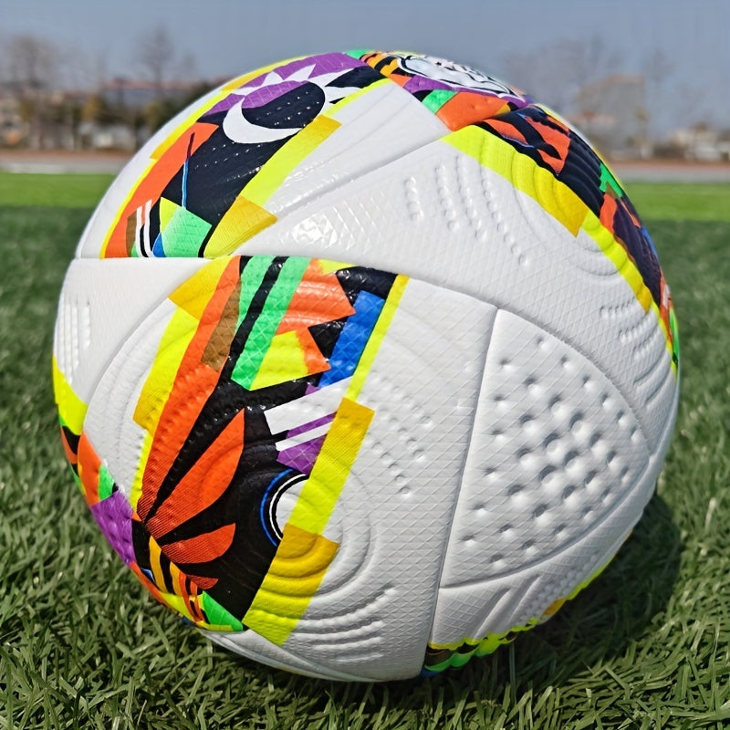 Size 5 PU Leather Soccer Ball, High Elasticity, Wear-Resistant, High Quality, Seamless Heat-Bonded, for Adult Match and Training Use, Includes Ball Needle and Net