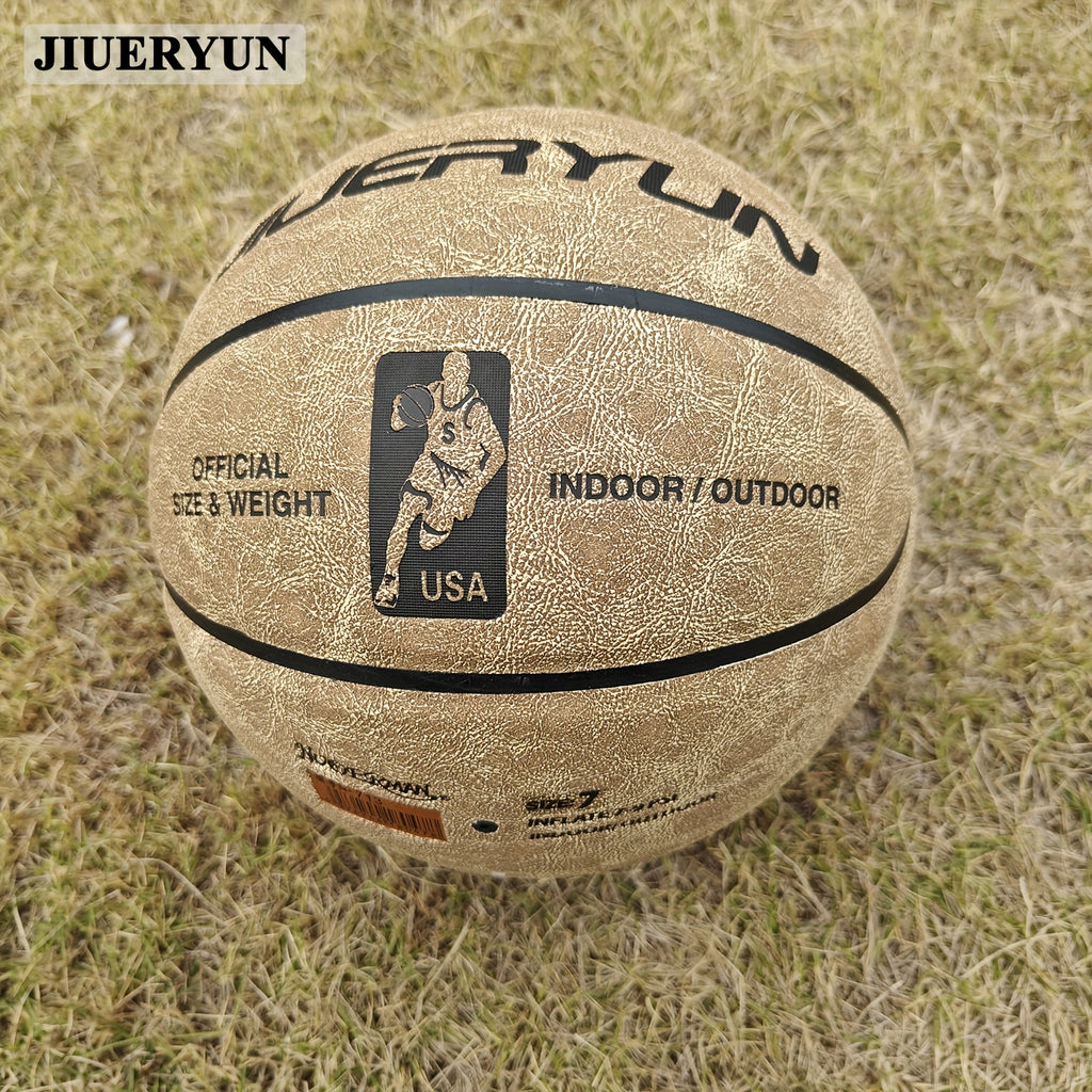 Genuine Cowhide Basketball No.7 - Brown, Durable & Long-Lasting for Indoor\u002FOutdoor Cement Courts. Professional-Grade Basketball for Adult Matches, Training, and High-Quality., Perfect for Thanksgiving