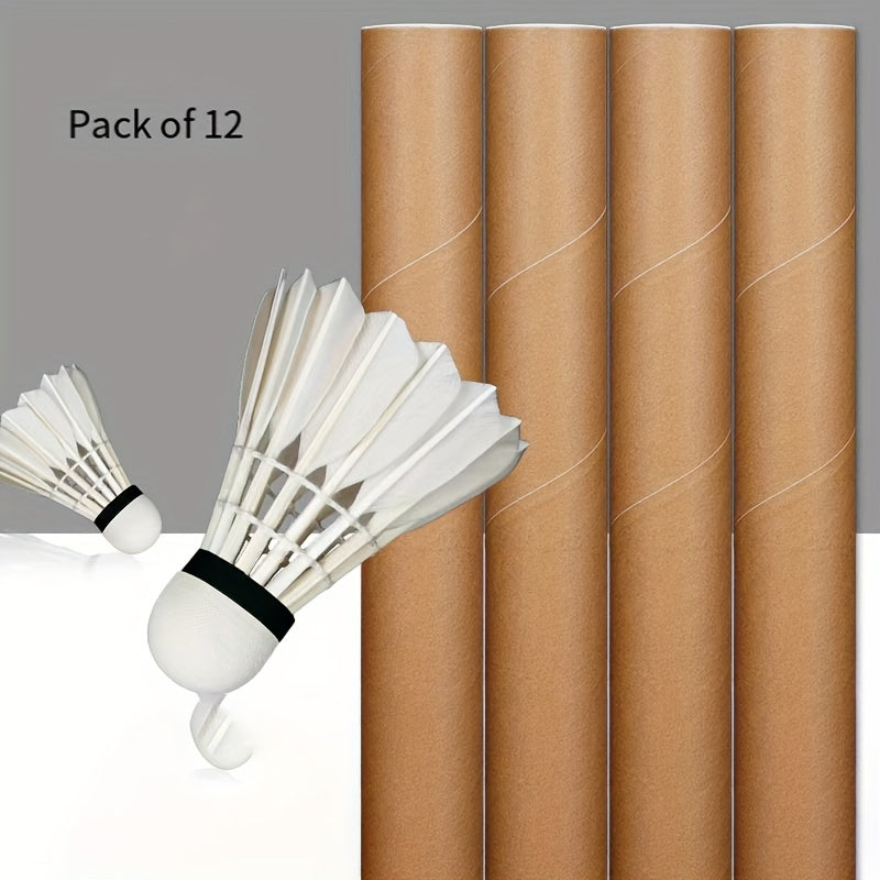 12pcs Thickening And Widening Stable Resistance to Playing Badminton, Stable And Uniform Speed Coarse Feather Badminton, Resistant to Playing And Not Broken Competition Learning And Training