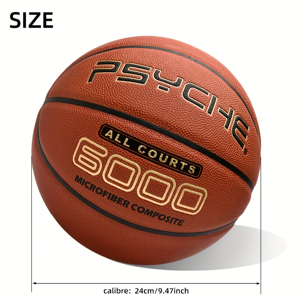 PSYCHE High-Elasticity Soft-Touch Basketball, Official Size 7 (29.5 Inches) for Adults, Moisture-Wicking, Anti-Slip, Wear-Resistant, and Durable PU Material, for Men and Women, Indoor\u002FOutdoor Training and Competition Use