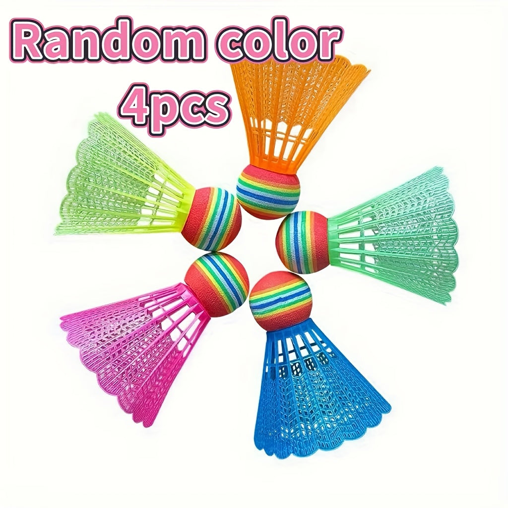 Four Shuttlecocks with Detachable Feather Shuttlecocks, Lightweight, Suitable for Indoor and Outdoor Sports; Easy to Track, Color-coded for Easy Identification by Players of Different Skill Levels; Suitable for Competition and Training Use
