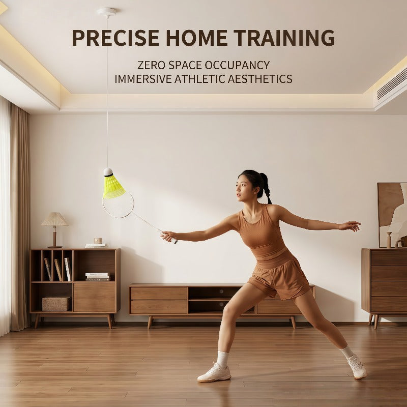 3pcs Badminton Training Set, Includes Front and Back Adhesive Tape and Elastic Cord. Suitable for Indoor Badminton Solo Training, a Badminton Tool for Improving Focus and Reaction Skills, and a Family-friendly Recreational Fitness Equipment