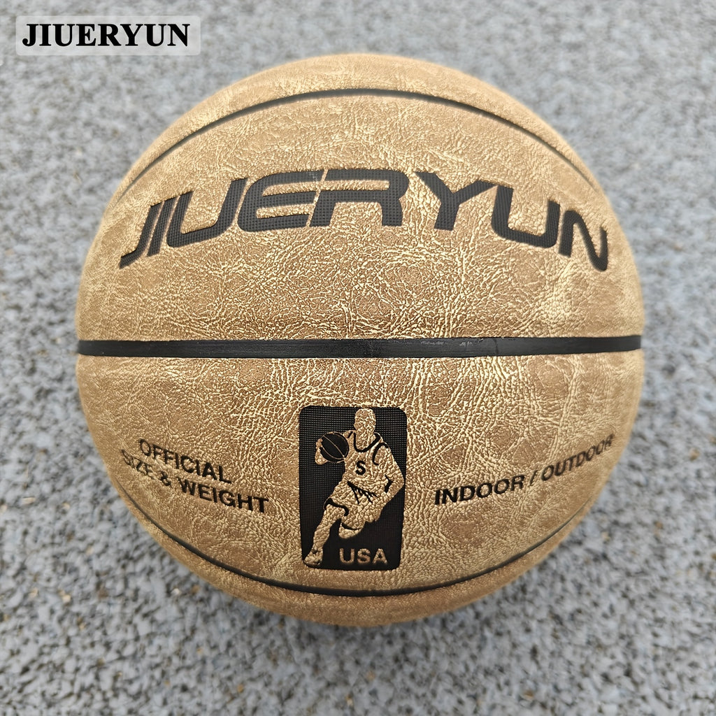 Genuine Cowhide Basketball No.7 - Brown, Durable & Long-Lasting for Indoor\u002FOutdoor Cement Courts. Professional-Grade Basketball for Adult Matches, Training, and High-Quality., Perfect for Thanksgiving