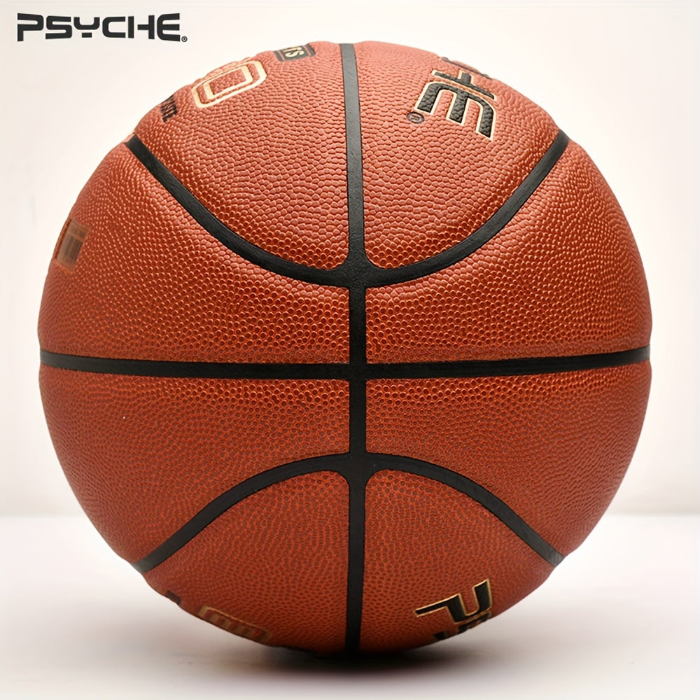 PSYCHE High-Elasticity Soft-Touch Basketball, Official Size 7 (29.5 Inches) for Adults, Moisture-Wicking, Anti-Slip, Wear-Resistant, and Durable PU Material, for Men and Women, Indoor\u002FOutdoor Training and Competition Use