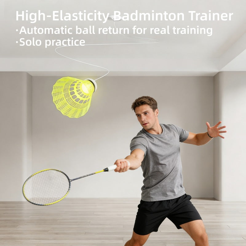 2pcs Reboundable Badminton Set, Suitable for Indoor Badminton Single-person Training Device, Comes with Self-adhesive Tape and Elastic Cord, a Badminton Tool for Improving Focus and Reaction Speed, Compact in Size, Can Be Installed in the Living