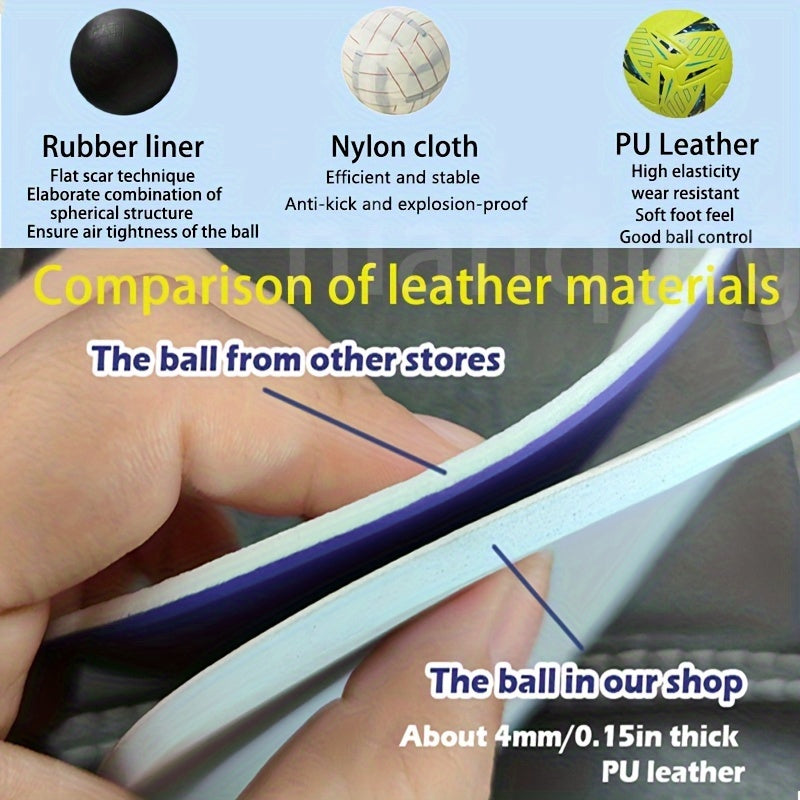 Standard No. 5 Soccer Balls, High-Quality Faux Leather, Seamless Heat Bonding, High Elasticity, Wear Resistance, Anti-Slip, Protective Football, Specially Designed for Adult And Youth Training And Competition