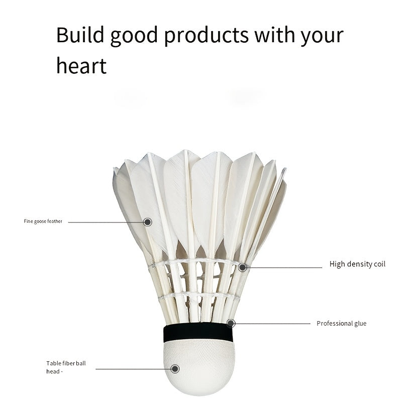 12pcs Thickening And Widening Stable Resistance to Playing Badminton, Stable And Uniform Speed Coarse Feather Badminton, Resistant to Playing And Not Broken Competition Learning And Training
