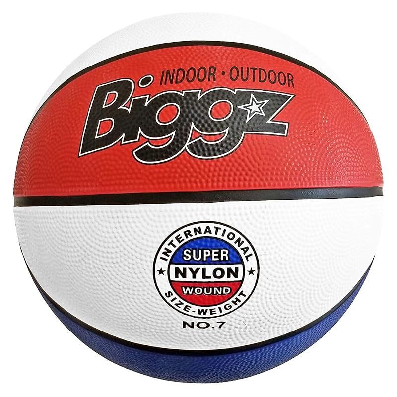 Biggz Official Size 7 Basketballs - Red\u002FWhite\u002FBlue Bulk Basketballs with Hand Pump - 6 .12 .50 Pack Options