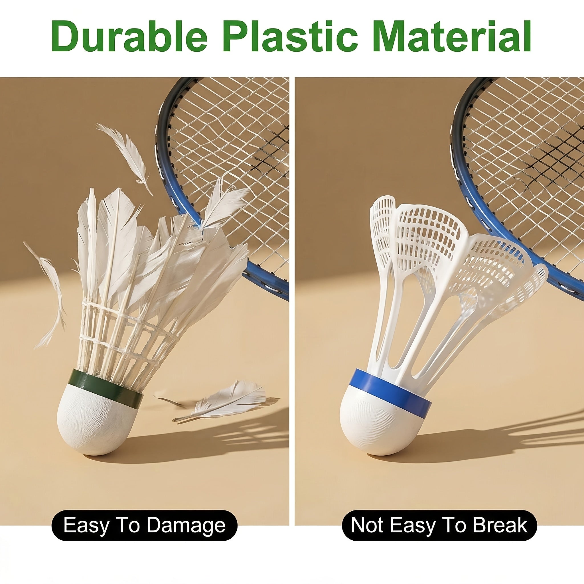 6pcs, Windproof And Wind-Resistant Badminton Shuttles, Nylon Material, Soft And Elastic, Wind-Resistant And Durable, Suitable for Outdoor Badminton Practice And Sports