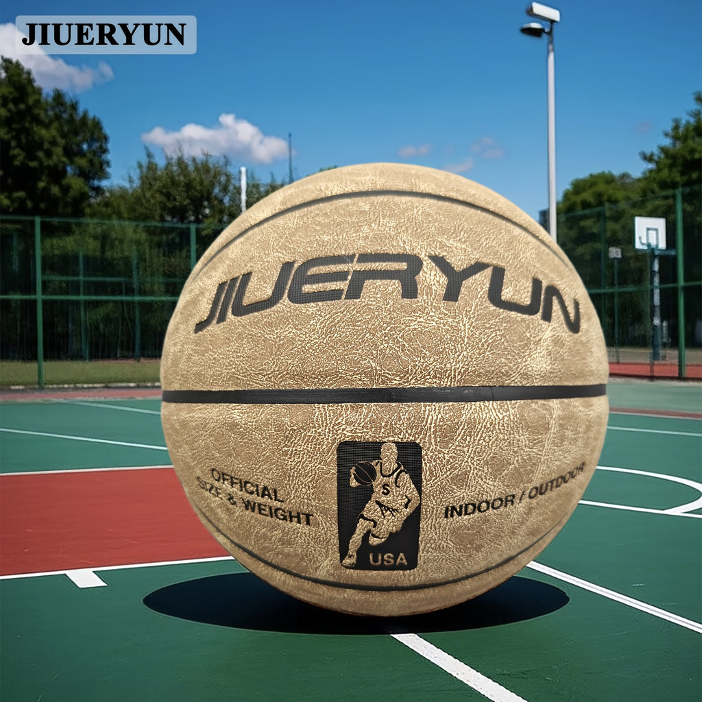 Genuine Cowhide Basketball No.7 - Brown, Durable & Long-Lasting for Indoor\u002FOutdoor Cement Courts. Professional-Grade Basketball for Adult Matches, Training, and High-Quality., Perfect for Thanksgiving