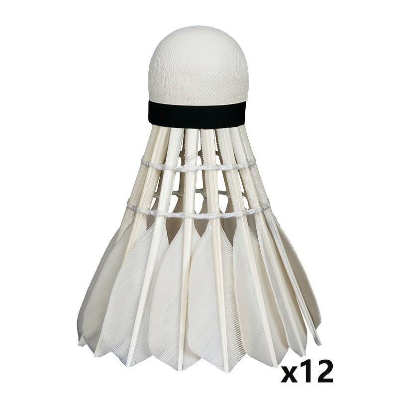 12pcs Thickening And Widening Stable Resistance to Playing Badminton, Stable And Uniform Speed Coarse Feather Badminton, Resistant to Playing And Not Broken Competition Learning And Training