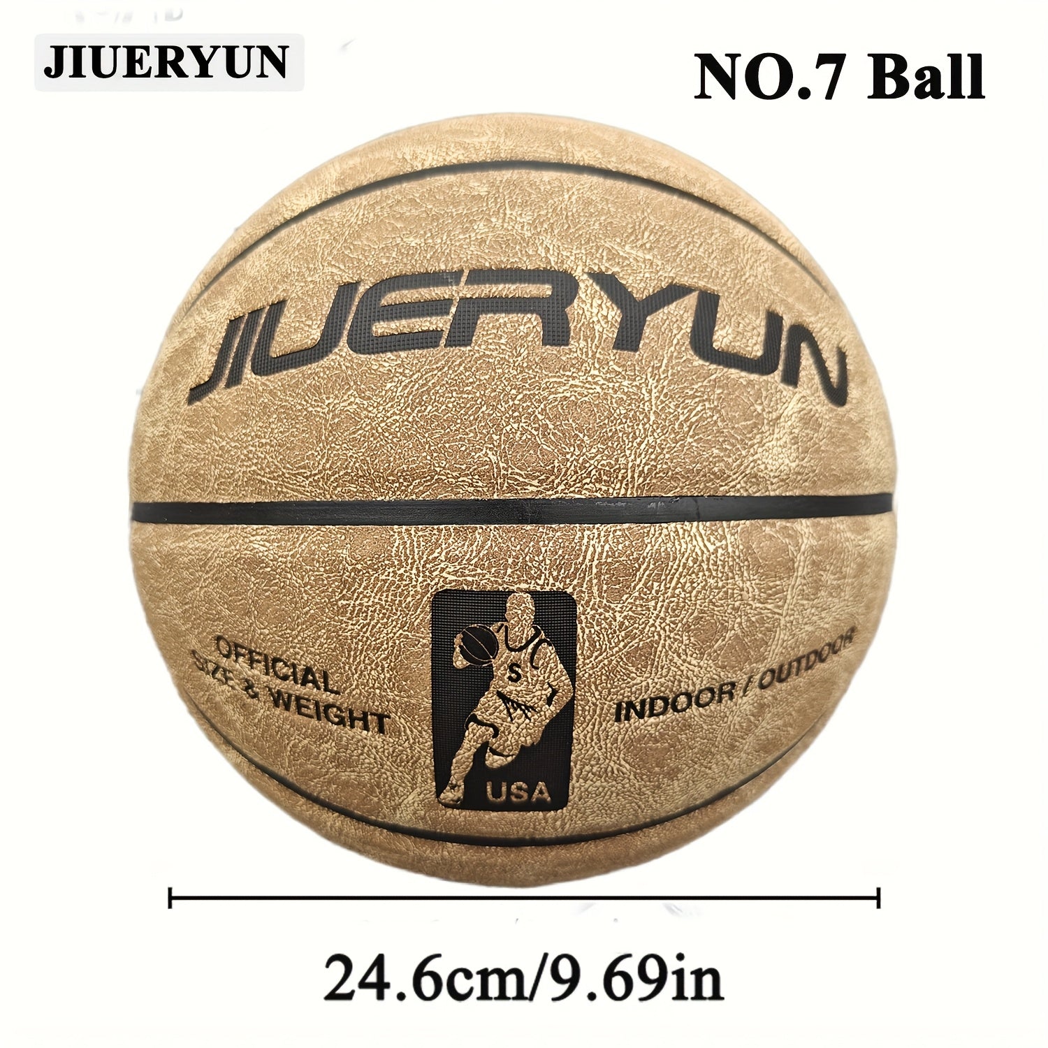 Genuine Cowhide Basketball No.7 - Brown, Durable & Long-Lasting for Indoor\u002FOutdoor Cement Courts. Professional-Grade Basketball for Adult Matches, Training, and High-Quality., Perfect for Thanksgiving