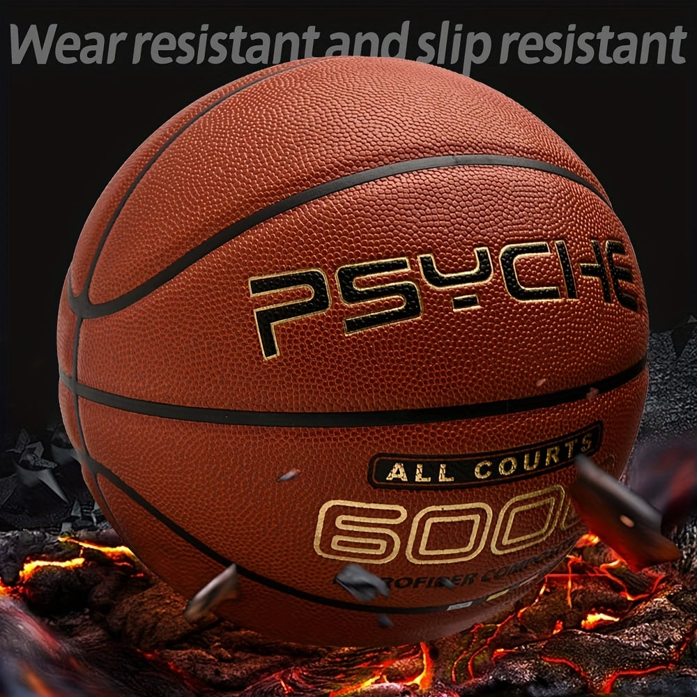 PSYCHE High-Elasticity Soft-Touch Basketball, Official Size 7 (29.5 Inches) for Adults, Moisture-Wicking, Anti-Slip, Wear-Resistant, and Durable PU Material, for Men and Women, Indoor\u002FOutdoor Training and Competition Use