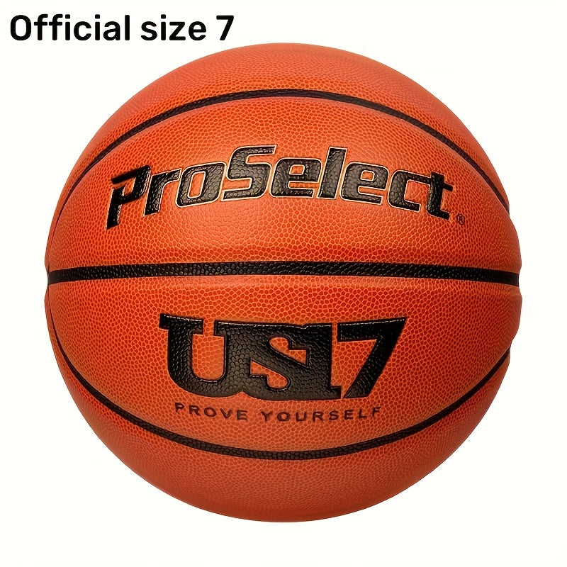 Proselect US17 Basketball, Moisture-Wicking, Non-Slip, Wear-Resistant, Suitable for Indoor And Outdoor Training And Competition, Standard Size 7 for Adults.