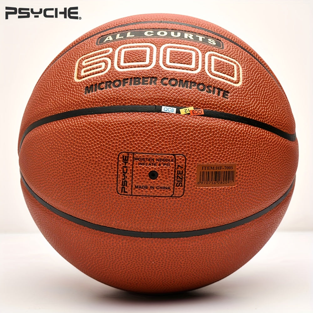 PSYCHE High-Elasticity Soft-Touch Basketball, Official Size 7 (29.5 Inches) for Adults, Moisture-Wicking, Anti-Slip, Wear-Resistant, and Durable PU Material, for Men and Women, Indoor\u002FOutdoor Training and Competition Use