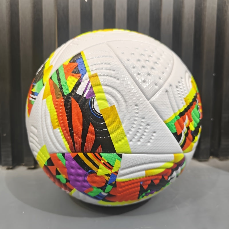 Size 5 PU Leather Soccer Ball, High Elasticity, Wear-Resistant, High Quality, Seamless Heat-Bonded, for Adult Match and Training Use, Includes Ball Needle and Net